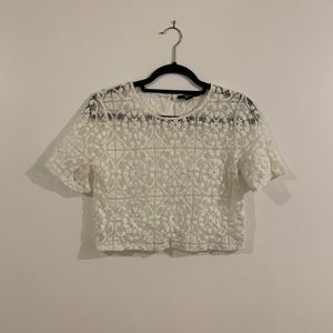 Forever 21 White Lace Crop Top